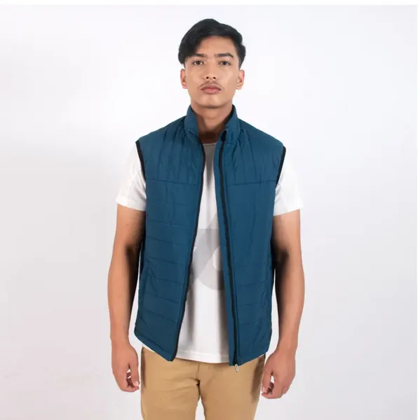 Ap Wear Light Weighted Men Sleeveless Padded Jacket- Turquoise Blue